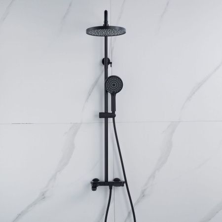 Душевая стойка Shevanik S4726H настенная цвет черный