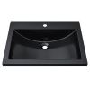 Раковина из искусственного камня Uperwood Self 4538341200 60х50 полувстраиваемая цвет черный