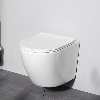 Унитаз подвесной Am.Pm Like C801900SC белый с сиденьем микролифт безободковый каскадный смыв