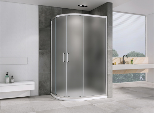 Душевой уголок Abber Schwarzer Diamant AG01119M 90х110 стекло матовое профиль хром глянцевый без поддона - фото 2