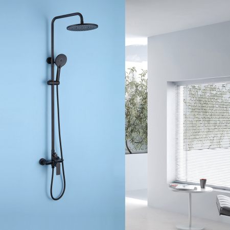 Душевая стойка ABBER AF8020B настенная цвет черный матовый