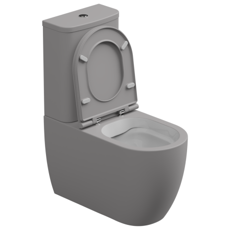 Чаша унитаза напольная GSG Ceramic Design Like LKMBLBI000/038P цвет белый/серый без бачка без сиденья безободковая смыв торнадо