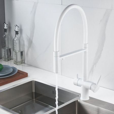 Смеситель для кухни Shevanik S178C на мойку белый