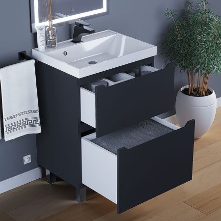 Тумба под раковину Uperwood Tanos 291120331 60х50 напольная цвет черный