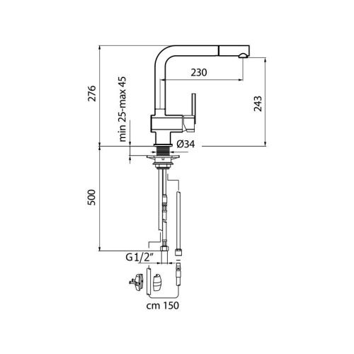 Смеситель для кухни Webert Kitchen Azeta AZ940302015 на мойку хром - фото 3