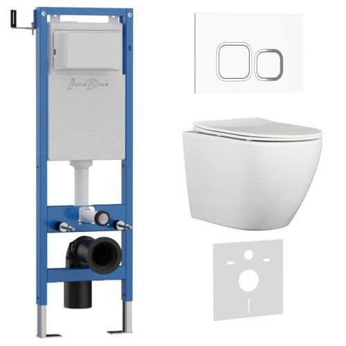 Комплект унитаз с инталляцией и клавишей смыва Iberica Blanca BILBAO ALTO IB.001M.BLA.234.831 - фото 2