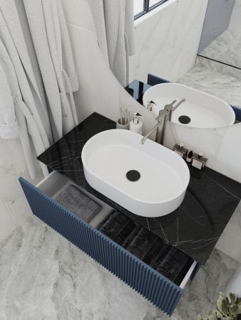 Тумба со столешницей La Fenice TERRA NFNC-01-TER-BG-80-3-GB 80х50 подвесная цвет синий