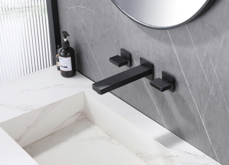 Смеситель для раковины Abber Daheim AF82122B встраиваемый в стену черный