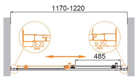 Душевая дверь Cezares MOLVENO MOLVENO-BF-1-120-C-Cr-IV 120х195 стекло прозрачное профиль хром глянцевый