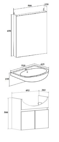 Тумба под раковину Runo ЛАДА 00-00001366 50х30 подвесная цвет белый - фото 4