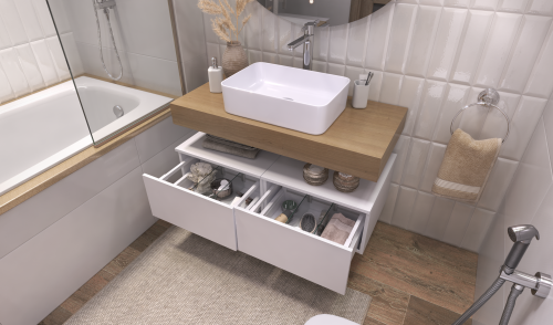 Столешница Velvex UNIT st.UNI.100-67 100х50х11 подвесная цвет дуб французский - фото 4