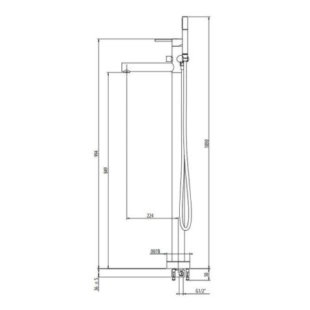 Смеситель Gattoni CIRCLE ONE 9008/90NO напольный черный