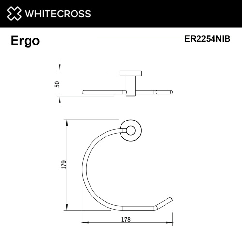 Полотенцедержатель Whitecross ERGO nickel brushed ER2254NIB - фото 2