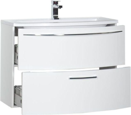 Тумба с раковиной De Aqua Лонг 00167099 90х43х64 подвесная цвет белый - фото 2
