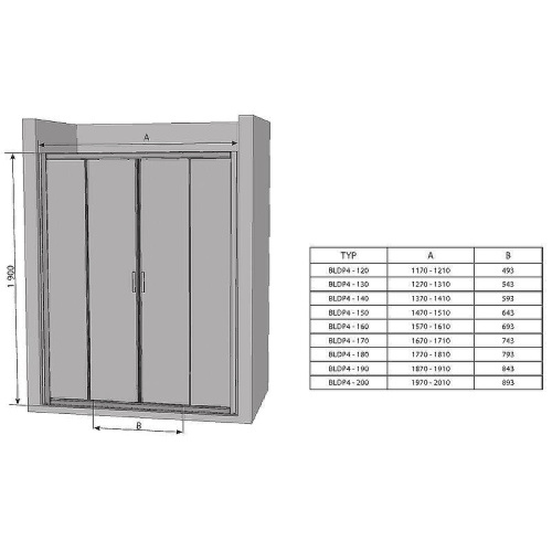 Душевая дверь Ravak Blix 0YVL0C00Z1 190x190 стекло прозрачное профиль хром - фото 4