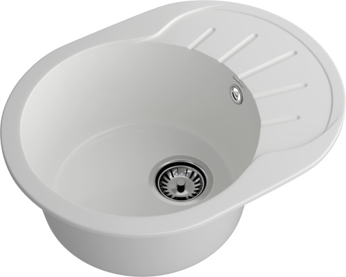 Кухонная мойка Granfest Rondo R-580L иней 58х45 цвет белый - фото 2