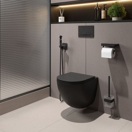 Комплект унитаз с инталляцией и клавишей смыва LeMark PENEDA+BIT+ GLAZER BLACK 100802235