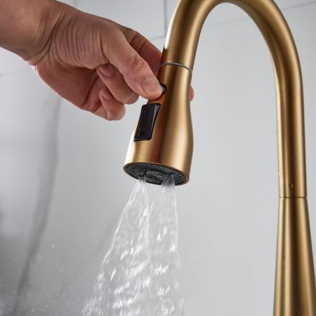 Смеситель для кухни Shevanik S363G на мойку золото