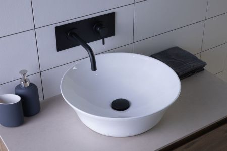 Раковина керамическая Aquanet Smart SMART-1 40х40 накладная цвет белый без отверстий под смеситель