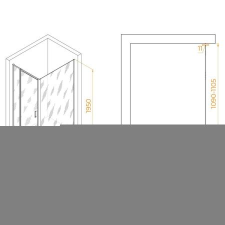 Душевой уголок RGW Passage 350807881-11 110х80 стекло прозрачное профиль хром без поддона
