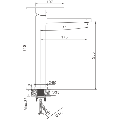 Смеситель BELZ B11658-5 на раковину золото - фото 2