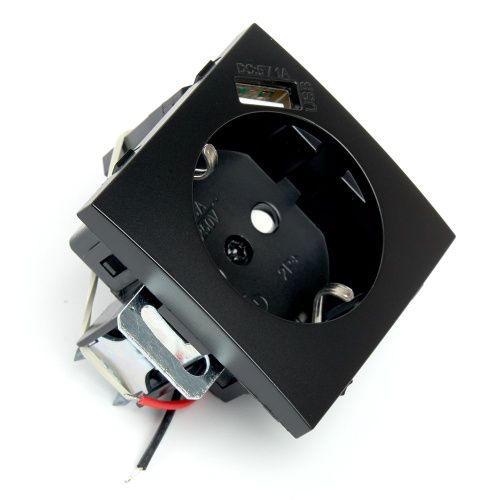 Розетка 1-местная с/з с защитной шторкой и USB Stekker Эрна 49155 - фото 4