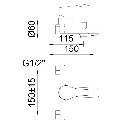 Смеситель Clever GO! 98622 настенный хром - фото 2