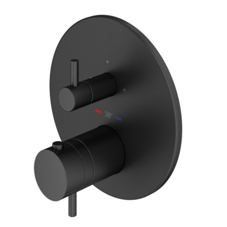 Смеситель для душа Plumberia Selection PSBOX PSB1803NO встраиваемый в стену черный матовый с термостатом