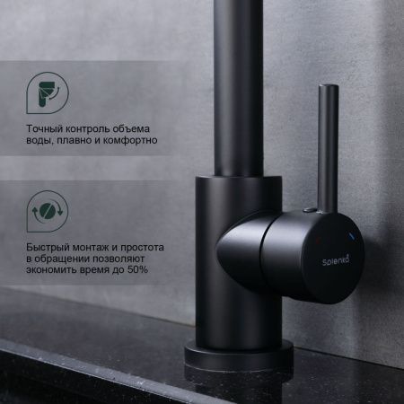 Смеситель для кухни Splenka S201 S201.40.06 на мойку черный