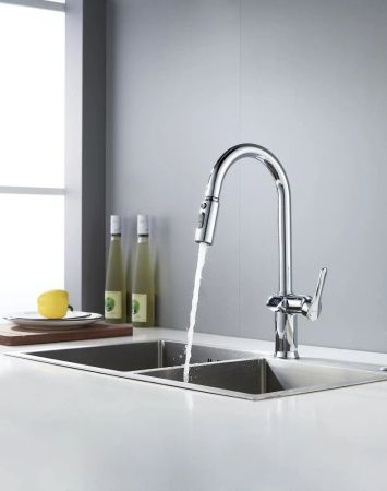 Смеситель для кухни Knotlor KN-100 на мойку хром