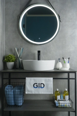 Раковина керамическая Gid Geométrico 51153 40х40 накладная цвет белый 1 отверстие под смеситель