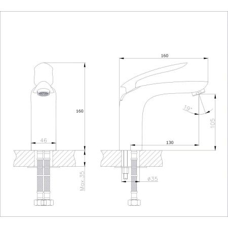 Смеситель Rush Island IS6535-11 на раковину хром