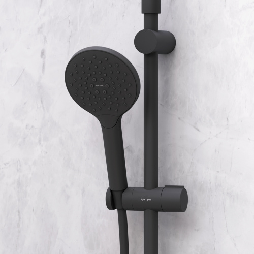 Комплект душевого уголка с душевой системой и аксессуарами Am.Pm Gem S WK93ES стекло прозрачное профиль черный матовый без поддона - фото 5