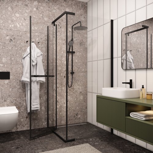 Душевой уголок Cerutti SPA MIMI ZQ91B 90х90 стекло прозрачное профиль черный - фото 5