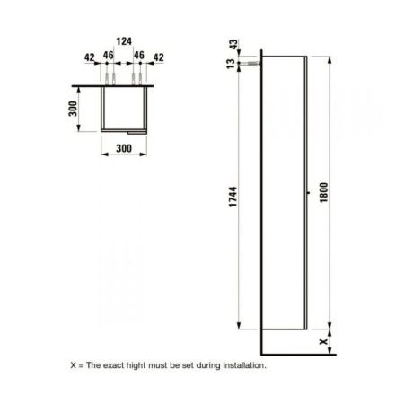 Шкаф-пенал Laufen Kartell 4.0815.1.033.635.1 30х180