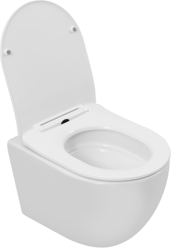 Унитаз подвесной Logan 00342544 белый с сиденьем микролифт безободковый смыв торнадо - фото 4