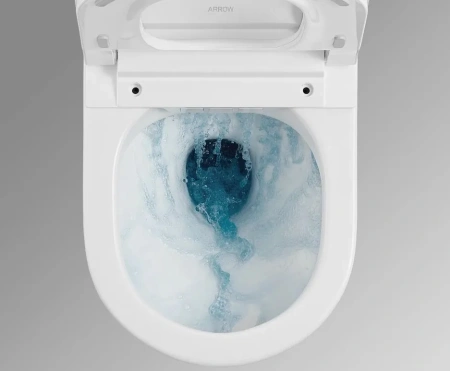 Унитаз-биде подвесной Arrow AKH1051H белый с сиденьем микролифт безободковый каскадный смыв