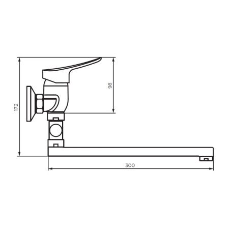 Смеситель для ванны и душа Dorff Norma D1095000 настенный хром