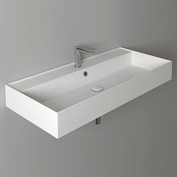 Раковина из сантехнического фаянса Simas Agile AG101 bi*1 100х50 подвесная цвет белый 1 отверстие под смеситель