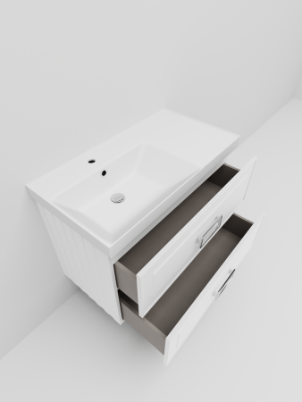 Тумба с раковиной La Fenice Cubo TWIN NFNC-01-CUB-B-90-2-3-90-2L 90х50 подвесная цвет белый