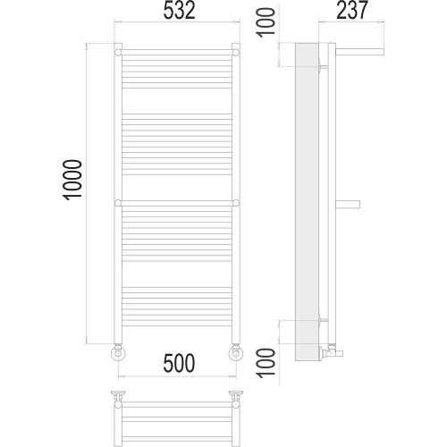 Полотенцесушитель Terminus 4670078529237 53х100 водяной хром - фото 3