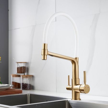 Смеситель для кухни Rose R658G на мойку золото