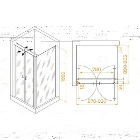 Душевой уголок RGW Passage 060813499-011 90х90 стекло прозрачное профиль хром без поддона