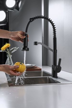 Смеситель для кухни Shevanik S963H на мойку черный