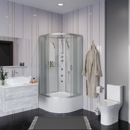 Душевая кабина Niagara Classic 23081424BKTG 90х90 четверть круга без крыши ориентация универсальная