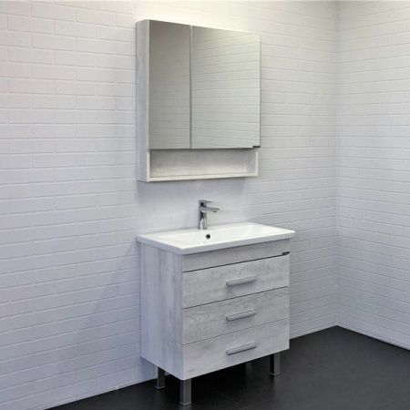 Тумба с раковиной Comforty Никосия 00-00005793CF 70х50 напольная цвет серый