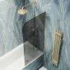 Душевая шторка на ванну Maybah Glass MGV-133-3у 45х140 стекло тонированное профиль золото ориентация универсальная