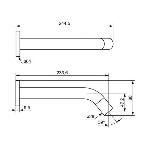 Смеситель для раковины Esko SNR28 встраиваемый в стену хром - фото 3