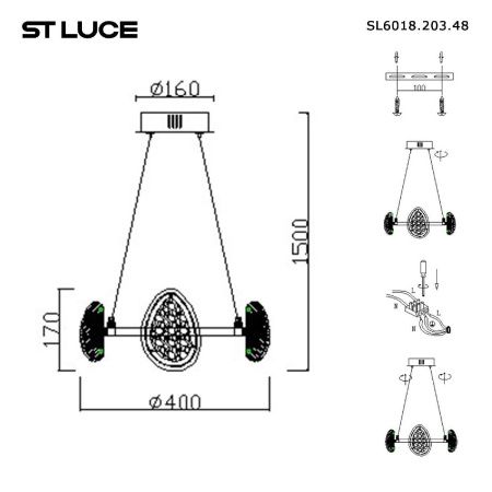 Люстра подвесная ST Luce Enigma (Енигма) SL6018.203.48