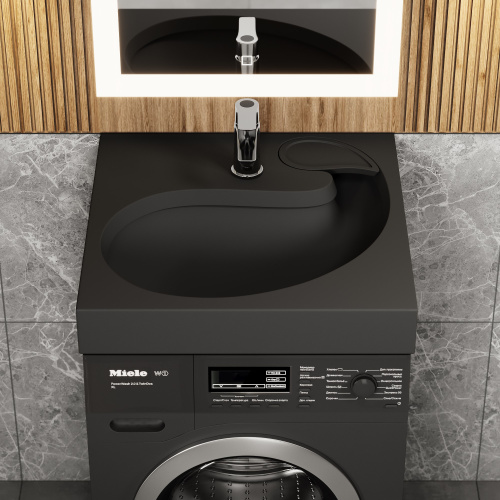 Раковина Uperwood Comforty 60 см 2930205138 над стиральной машиной цвет черный - фото 4